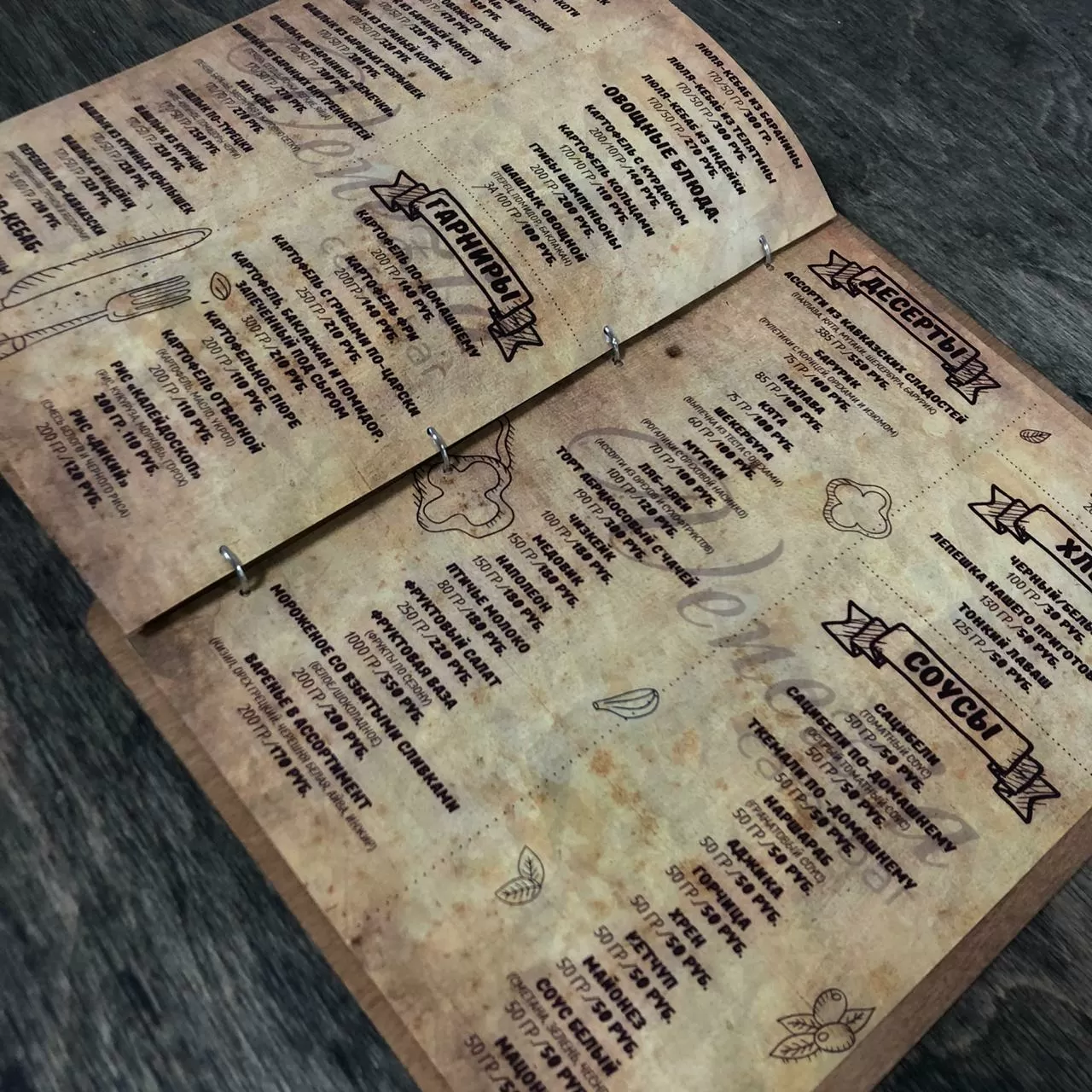 Печать меню для ресторанов и кафе